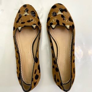 Charlotte Olympia Leopard Kitty Flats